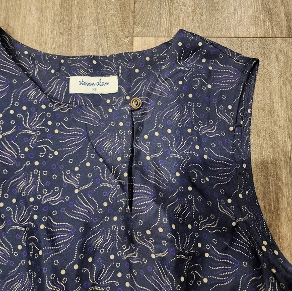 Steven Alan Silk Whimsical Floral Print Dress - Picture 4 of 6